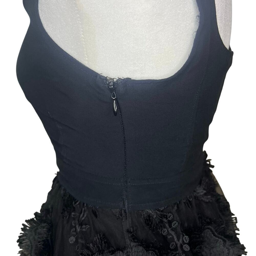 Anthropologie, Floriana Romantic Embroidered Lace Midi Dress, Black, Size 0 - Picture 9 of 14